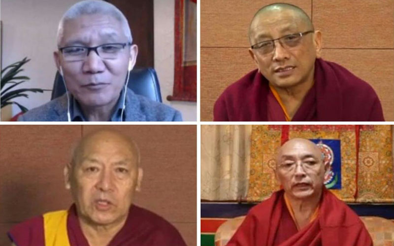 དགེ་བཤེས་ཐུབ་བསྟན་སྦྱིན་པ་ལགས། བཀའ་བློན་གཡུ་ཐོག་ཀརྨ་དགེ་ལེགས་མཆོག དགེ་བཤེས་ལྷག་རྡོར་ལགས། དགེ་བཤེས་ངག་དབང་བསམ་གཏན་ལགས།