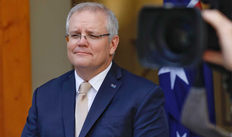 ཨོ་གླིང་གི་སྲིད་བློན་སི་ཁོ་ཊི-མོ་རི་སོན(Scott Morrison)། པར། བརྒྱུད་ལམ།