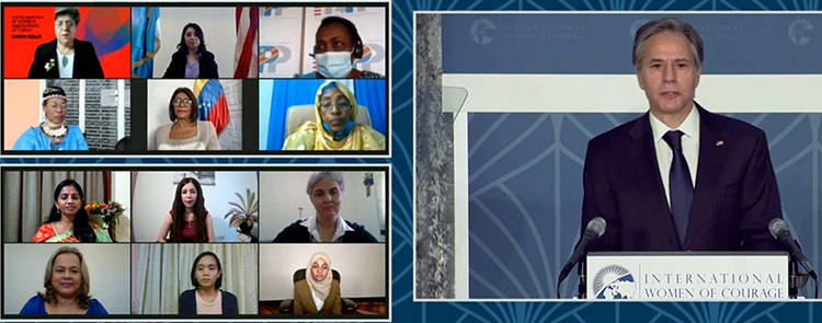 སྤྱི་ལོ་༢༠༢༡་ལོའི་ཟླ་༣་ཚེས་༨ཉིན། རྒྱལ་སྤྱིའི་བུད་མེད་སྙིང་སྟོབས་ཅན་གྱི་གཟེངས་རྟགས་སྤྲོད་པའི་མཛད་སྒོ་ཐོག་ཨ་རིའི་ཕྱི་སྲིད་དྲུང་ཆེ་ཨན་ཊོན་ཎི་ཡིས་གཏམ་བཤད་གནང་སྐབས། 