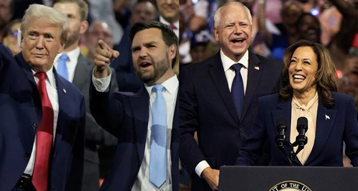 ཨ་རི་སྤྱི་མཐུན་ཚོགས་པའི་སྲིད་འཛིན་འོས་མི་ཊོམ་ཕུ་དང་སྲིད་འཛིན་གཞོན་པ་འོས་མི་ཇམ་སུ་ཌ་ཝི་ཝན་སི། དམངས་གཙོ་ཚོགས་པའི་སྲིད་འཛིན་འོས་མི་ལྕམ་སྐུ་ཀ་མ་ལ་ཧེ་རི་སི་དང་ཊིམ་ཝལ་ཛི། པར། བརྒྱུད་ལམ་ཁག་ནས་བླངས།