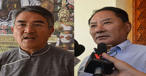 ཆེས་མཐོའི་ཁྲིམས་ཞིབ་ཁང་གི་ཁྲིམས་དྲུང་བཀྲ་ཤིས་རྒྱ་མཚོ་ལགས་དང་སྤྱི་འཐུས་གྲོས་ཚོགས་ཚོགས་གཙོ་པདྨ་འབྱུང་ལགས། 